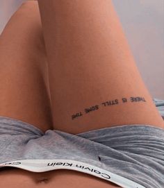 a woman's leg with the words, there is guilt some alive on it