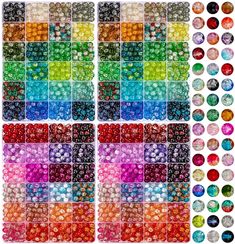 the colors of beads are arranged in rows