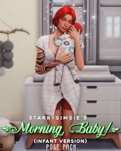 a woman holding a baby in her arms with the caption saying, starvissimsie's morning body