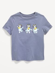 This licensed graphic t-shirt is totally cute and unisex, too.  Wearable & shareable for him, for her, for them! Rib-knit crew neck.  Short sleeves.  Bluey™ character graphic across front.  Soft cotton jersey.  BLUEY™ and character logo™ and © Bluey Merch, Bluey Shirt, Minion Shirts, Security Shirt, Toddler Boy Tops, Maroon Shirts, Character Graphic, Johannesburg, Blue Tshirt