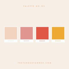 the color scheme for palette no 3 is shown in red, orange, yellow and pink