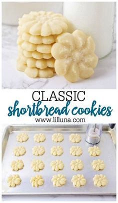 the recipe for shortbread cookies is shown here