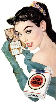 Lucky Strike, 1952. ***Cigarettes are a nightmare.. but what a beautiful ad. Roger Wilkerson, Single Living, Pin Up Vintage, Old Advertisements, Retro Advertising, Retro Ads, Old Ads, Foto Art, Poster Retro