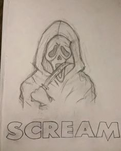 this is so old#scream#drawing#sketch Scream Drawing Ideas Easy, Halloween Drawings Ghost Face, Cute Little Things To Draw For Your Boyfriend Easy, Goast Face Drawing, Scary Halloween Drawings Sketches, Ghostface Sketch Easy, Sketchbook Ideas Halloween, Monster Faces Drawings, Scary Sketch Ideas