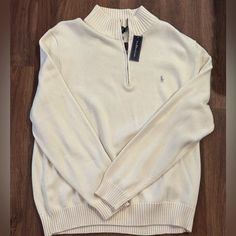 Polo Ralph Lauren Quarter-Zip Up Sweater (Never Worn) Business Casual Sweater, Gray Cashmere Sweater, Ralph Lauren Quarter Zip, Ralph Lauren Pullover, Polo Ralph Lauren Sweater, Pullover Sweater Men, Dope Outfits For Guys, Red Pullover, Ralph Lauren Sweaters