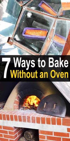 an oven with the words 7 ways to bake without an oven on it and in front