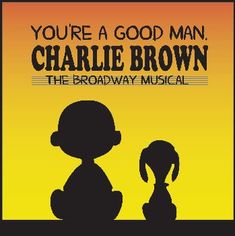 the poster for you're a good man, charlie brown is shown in black and yellow