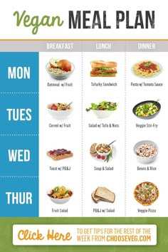 an image of vegan meal plan