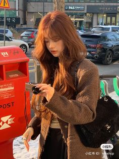 Ginger Brown Hair, Orange Brown Hair, Cheveux Oranges, How To Have Style, Korean Hair Color, Red Brown Hair