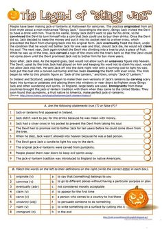 the legend of stinky jack worksheet with pumpkins and other things to do