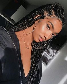 Big Cornrows, Xpression Hair, Braids Styling, Black Box Braids, Triangle Box Braids, Braided Hairstyles For Black Women Cornrows, Luxy Hair