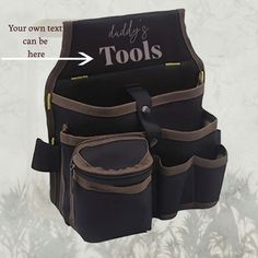 an image of baby's tools bag with the words daddy's tools on it