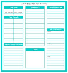 A Couple's Year in Review Fully Customizable Worksheet for you to reflect on the… Couples Counseling Activities, Communication Worksheets, Dating My Husband, Divorce Counseling, Marriage Retreats