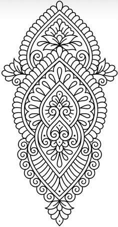 a black and white drawing of an intricate design