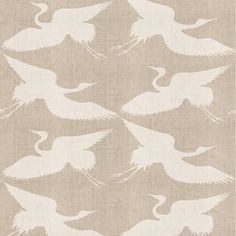 a beige and white wallpaper with birds on the back ground, in different sizes