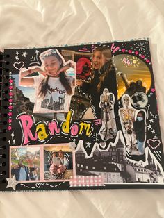 scrapbook idea creative random teen life memory book Aesthetic Photo Scrapbook, Scrapbook Ideas For Yourself, Black Page Scrapbook, Sibling Scrapbook Ideas, Friend Book Diy, Photo Book Friends, Vintage Photo Album Ideas, Scrapbook Memory Book, Y2k Scrapbook Ideas