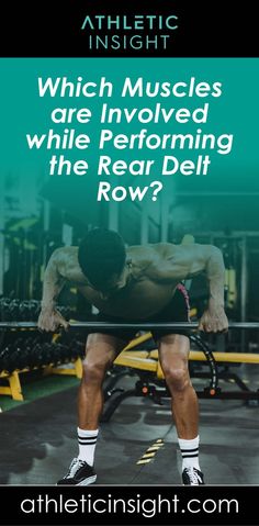 a man lifting a bar with the words is rear delt row essential?