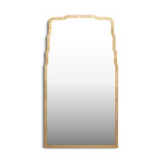 a mirror that is made out of wood and has a gold frame on the top