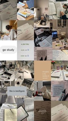 a collage of photos with different types of papers on top of eachother