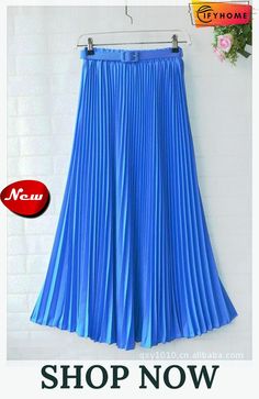 New Summer Women Ladies Elegant Long Skirt Retro Maxi Chiffon High Waist Solid Casual Pleated Beach Long Skirt Sundress Casual Pleated Chiffon Skirt, Pleated Long Skirt For Vacation, Solid Pleated Skirt For Beach, Casual Summer Chiffon Pleated Skirt, Elegant Blue Pleated Skirt For Summer, Chic Chiffon Pleated Skirt For Summer, Elegant Pleated Maxi Skirt For Vacation, Summer Party Chiffon Pleated Skirt, Chiffon Pleated Skirt For Summer