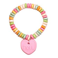 Faux Candy Bracelet Candy Necklaces, Rainbow Candy, Kawaii Jewelry, Enamel Lapel Pin, Lol Dolls, Name Bracelet