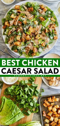 Want more fresh summer salads? Here's the BEST chicken caesar salad ever! Tossed in an easy dressing with grilled chicken and crispy homemade croutons, this caesar salad recipe is perfect for your Memorial Day food ideas and 4th of July recipes! Caesar Salad Recipe, Fresh Salad Recipes, Chicken Caesar, Chicken Caesar Salad, Croutons Homemade, Salad Recipes For Dinner, Best Chicken