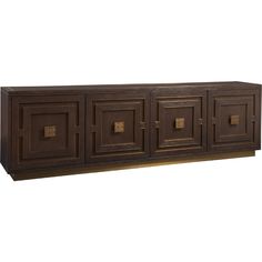 the sideboard is made out of wood and has two doors on each side, one with