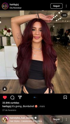 Raspberry Red Hair, Ash Blonde Hair Balayage, Dyed Curly Hair, Wine Red Hair, Hair Hack, Red Hair Inspo, Wine Hair, Gorgeous Hair Color, Hair 2024