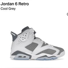 Air Jordan 6 Retro Cool Grey, Size 10 Men’s, Brand New In The Box , Never Worn, Color Way- White/Medium Grey/ Cool Grey, Style-Ct8529-100. Classic Low-top Jordan Shoes, Classic Jordan Shoes With Cushioned Footbed, Classic High-top Jordan Shoes, Air Jordan 6 Retro, Nike Sacai, Skater Shoes, Jordan 6 Retro, Grey Style, Deck Shoes