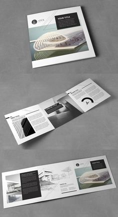 three fold brochure mockup templates with photoshopped images on them