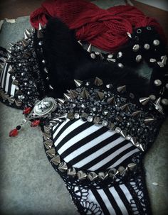 This... just, yes.  Spiked Bra Gothic Bra Tribal Fusion Bra Goth Belly by DancingTribe, $149.00 Spiked Bra Outfit, Diy Bra Top, Skull Bra, Gothic Bra, Gothic Bras, Spiked Bra, Wasteland Bra, Studded Bra