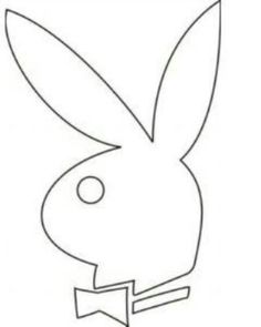 a drawing of a rabbit with an arrow on its nose and tail, in the shape of a letter b