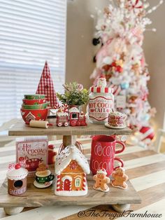 two tiered tray with christmas themed items on it