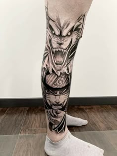 Tatoo Anime Anime Knee Tattoo, Knee Tattoo Ideas, Tato Naruto, Anime Tattoo Ideas, Tato Flash, Tattoo Leg, Dragon Ball Tattoo, Men Tattoos Arm Sleeve, One Piece Tattoos