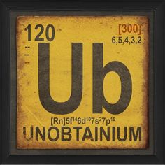 an old yellow and black sign with the word ub in it's center