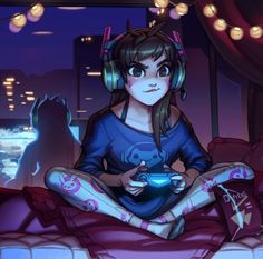 Dva Overwatch, Cute Artwork, Overwatch Wallpapers, D.va Overwatch, Sweet Pictures, Art Mignon, Overwatch Fan Art, Girl Artist