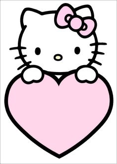 a hello kitty sitting on top of a pink heart