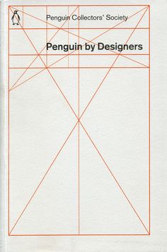 the penguin by designers book cover with an orange and black line drawing on white paper