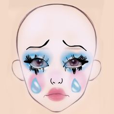 Melanie Martinez Clown Makeup, Melanie Martinez Cry Baby Makeup, Makeup Ideas Melanie Martinez, Cry Baby Makeup Look, Melanie Makeup Looks, Melanie Martinez Makeup Looks K-12, Melanie Martinez Trilogy Tour Makeup Ideas, Melanie Martinez Makeup Looks Portals, Melanie Inspired Makeup