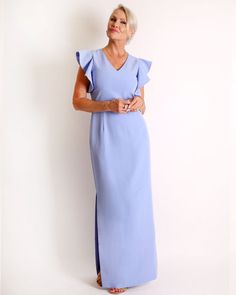 The Katherine Gown Sheath Gown, Body Curves, Glam Looks, Flutter Sleeve Dress, Color Swatch, Tall Women, Color Swatches, Sleeve Detail, Flutter Sleeve