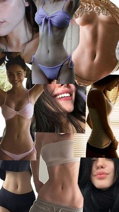 a collage of photos showing different types of women's body shapes and bras