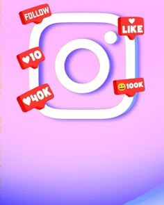 the instagram logo is surrounded by red and white stickers that spell out i love you