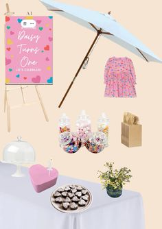 Birthday Mood Board, Daisy First Birthday, First Birthday, First Birthdays, Mood Board, Daisy, Birthday