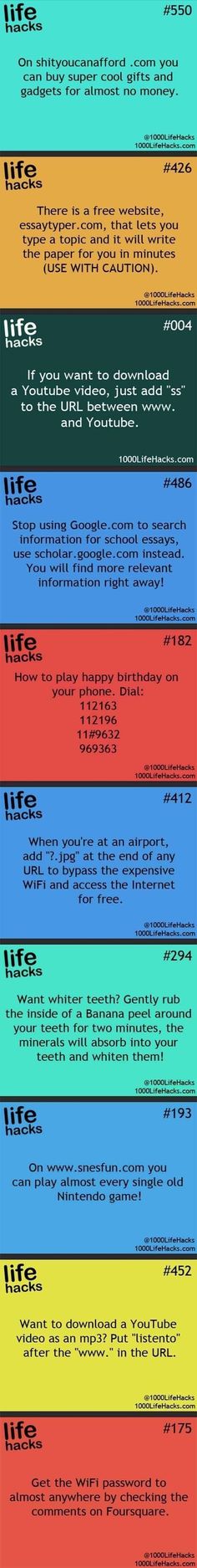 Hacking Websites, 1000 Life Hacks, Life Hacks Websites, Birthday Funny, Essay Writer, College Hacks, After Life