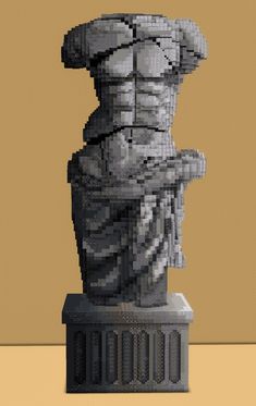 an image of a statue made out of legos that looks like it's holding something