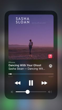 an iphone screen with the music player on it