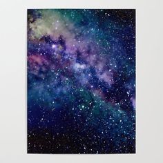 the night sky with stars and clouds poster