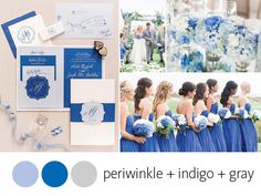 blue and white wedding color palettes for the bridesmaid, bridal party