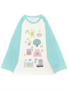 Step into a world of cuteness with our adorable comic-style print top! This charming piece features delightful prints of stars, bunnies, and other whimsical motifs, making it a perfect choice for those who love kawaii fashion. The playful designs add a touch of fun and personality to your outfit, ensuring you stand out in any crowd. Add this adorable piece to your wardrobe and embrace your love for all things cute and playful!  Please note that the price includes only the top.  SizeSMLength6870B Harajuku Style Tops With Funny Print For Spring, Harajuku Style Cotton Top With Graphic Print, Summer Harajuku Tops With Cartoon Print, Harajuku Cartoon Print Summer Top, Harajuku Style Cartoon Print Summer Top, Cotton Harajuku T-shirt With Cartoon Print, Harajuku Style Cotton Cartoon Print T-shirt, Harajuku Style Cotton T-shirt With Cartoon Print, Kawaii Crew Neck Top With Funny Print