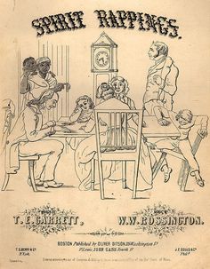 an old book with some people sitting at a table and one is playing the guitar